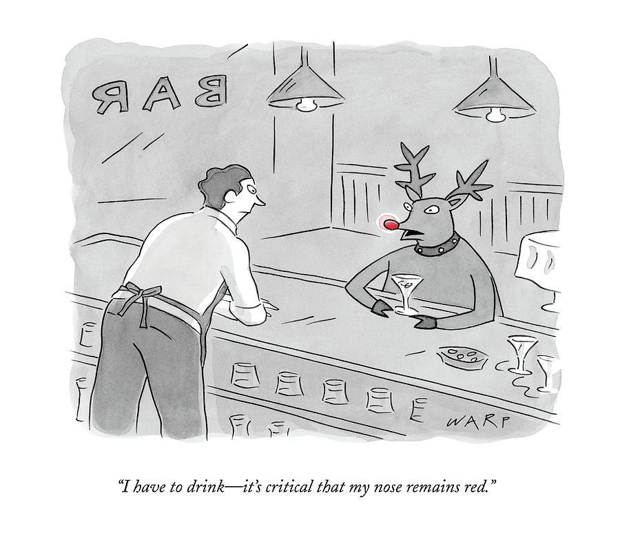 Rudolph In A Bar Drawing by Kim Warp
