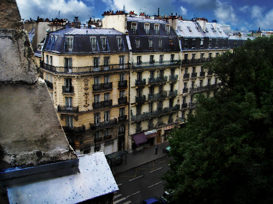 Rue des Ecoles in Paris France from the 6th Floor Balcony of the Henri iv Hotel Digital Art by David Blank