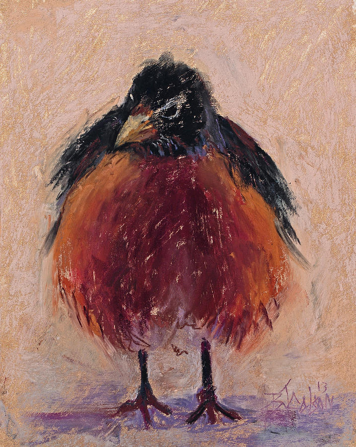 Robin Painting - Ruffled Feathers by Billie Colson