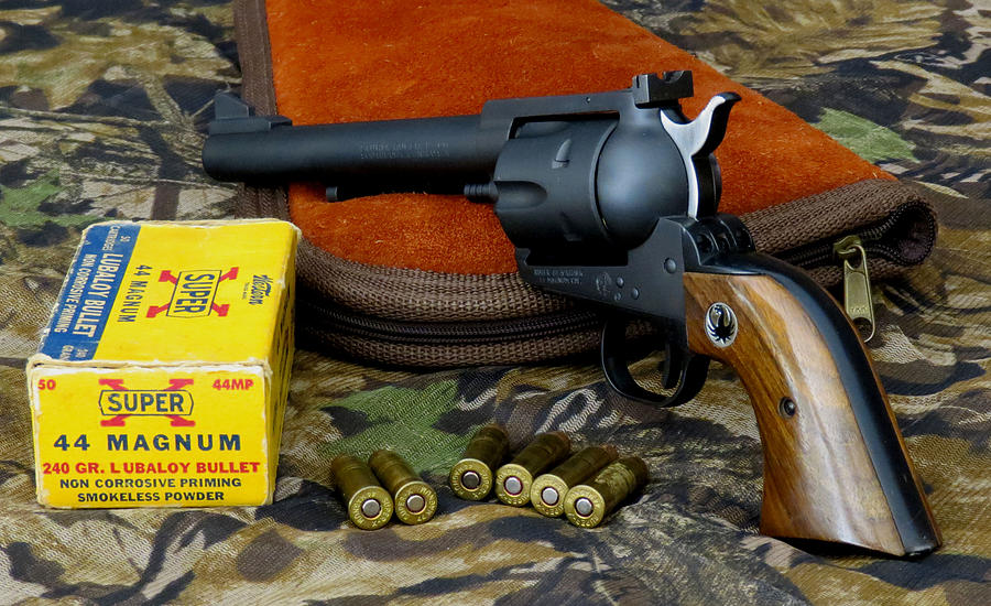 Shell Photograph - Ruger .44 Magnum Blackhawk Flattop by Kent Dunning