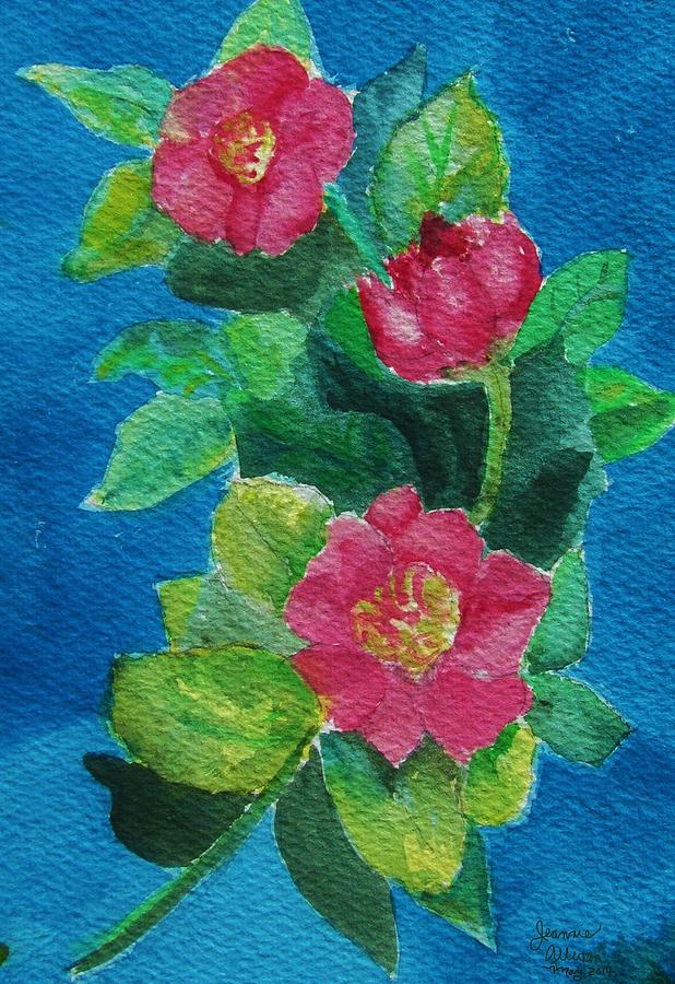 Rugosa Roses Painting by Jeannie Allerton