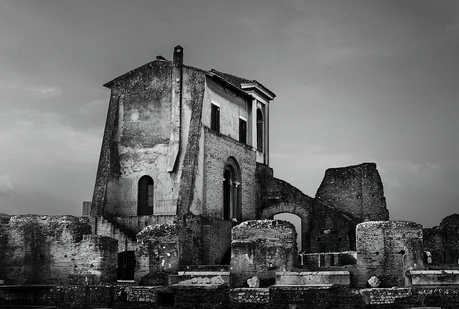 Black And White Photograph - Ruin at Palatine Hill by Julian Cook