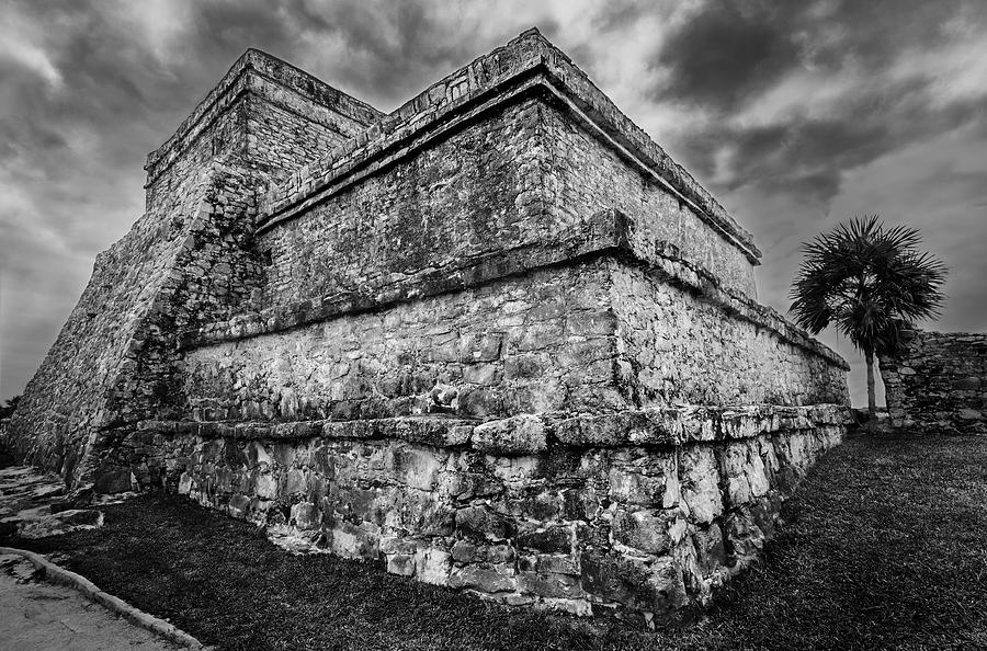 Black And White Photograph - Ruin at Tulum by Julian Cook