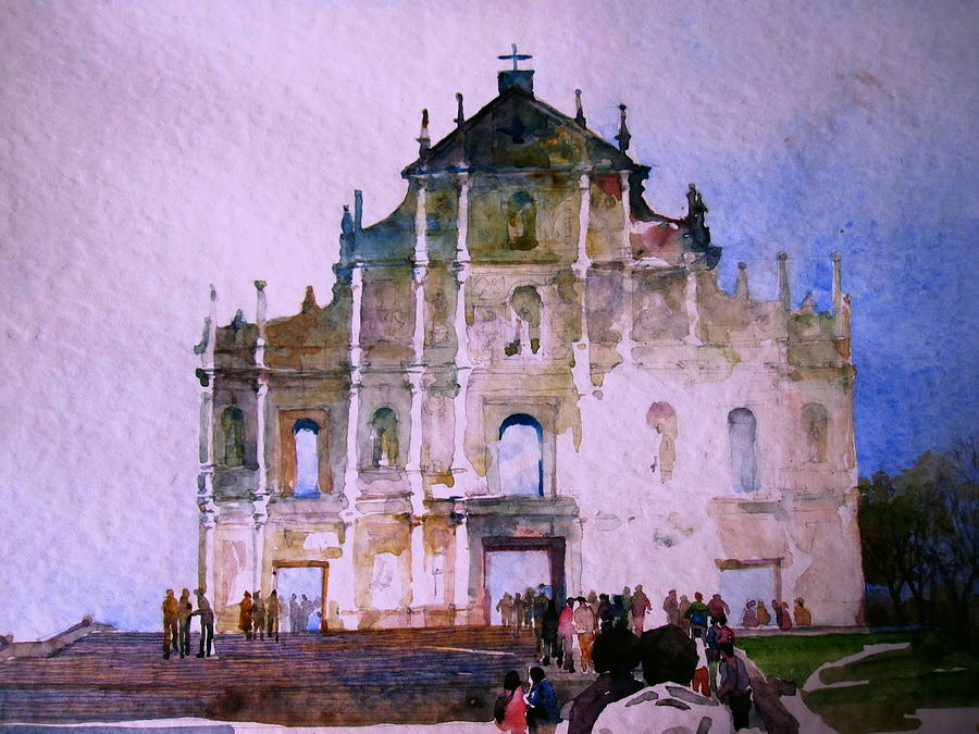 Macau Painting - Ruinas De Sao Paulo by V  Reyes