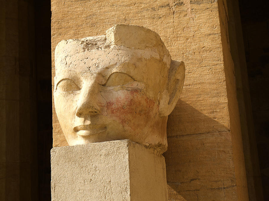 ruined head of Hatshepsut Photograph by Brenda Kean