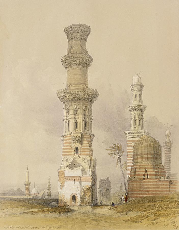 David Roberts Painting - Ruined Mosques in the Desert by David Roberts