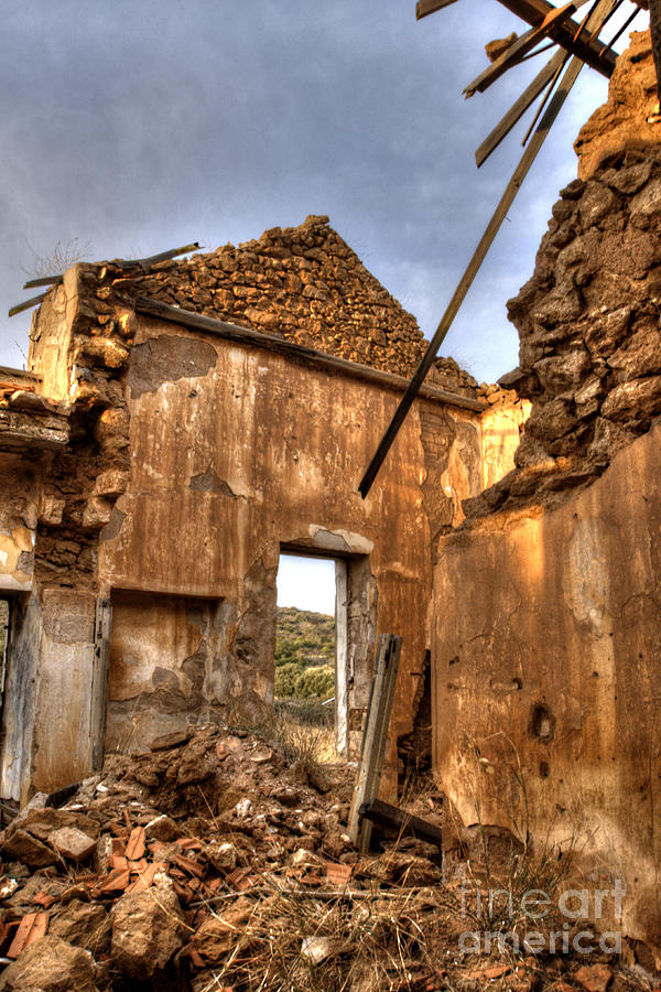 Greek Photograph - Ruined Sounion House 5 by Deborah Smolinske