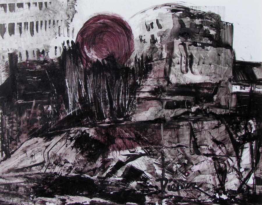 Ruins in Shades of Gray  Painting by Betty Pieper