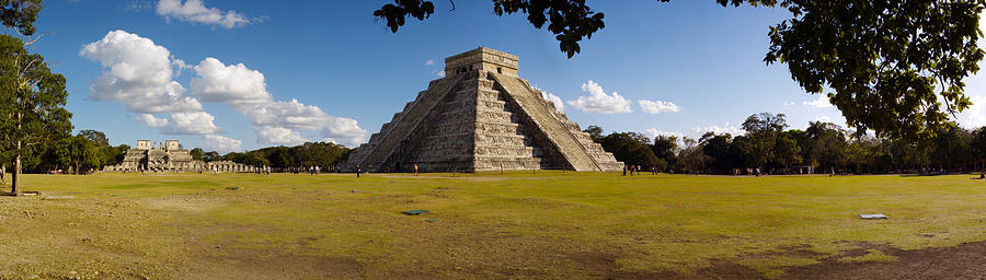 Mayan Photograph - Ruins Of A Pyramid, Kukulkan Pyramid by Panoramic Images