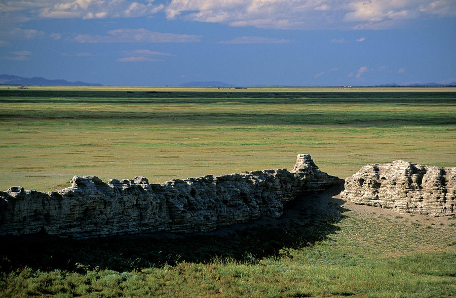 Landscape Photograph - Ruins Of Ancient Uighur Citadel Of Khar by Marc Steinmetz