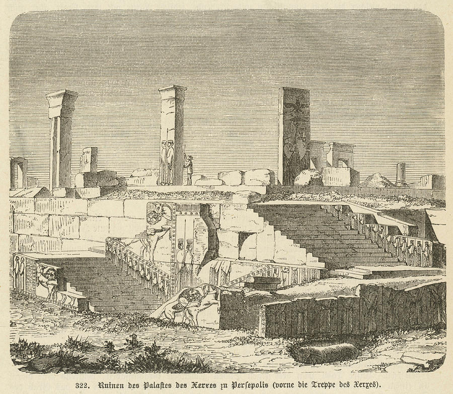 Ruins Of The Citadel Of Persepolis Drawing by Mary Evans Picture ...