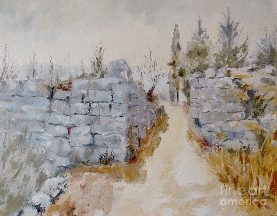 Ruins on a path Painting by Karina Plachetka