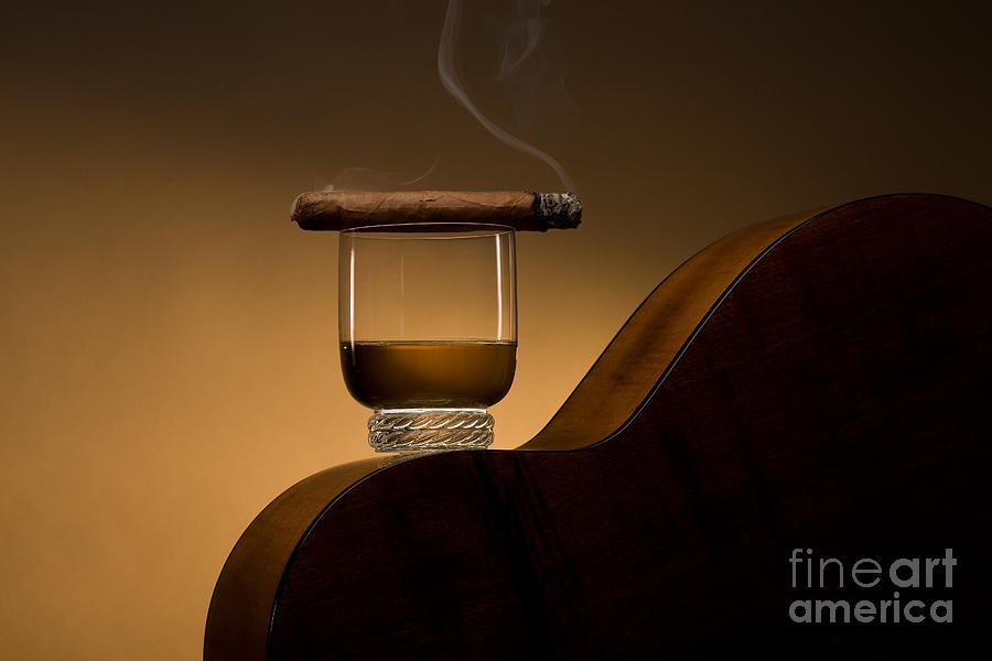 Rum, Havana Cigar, Guitar Photograph by Wolfgang Herath