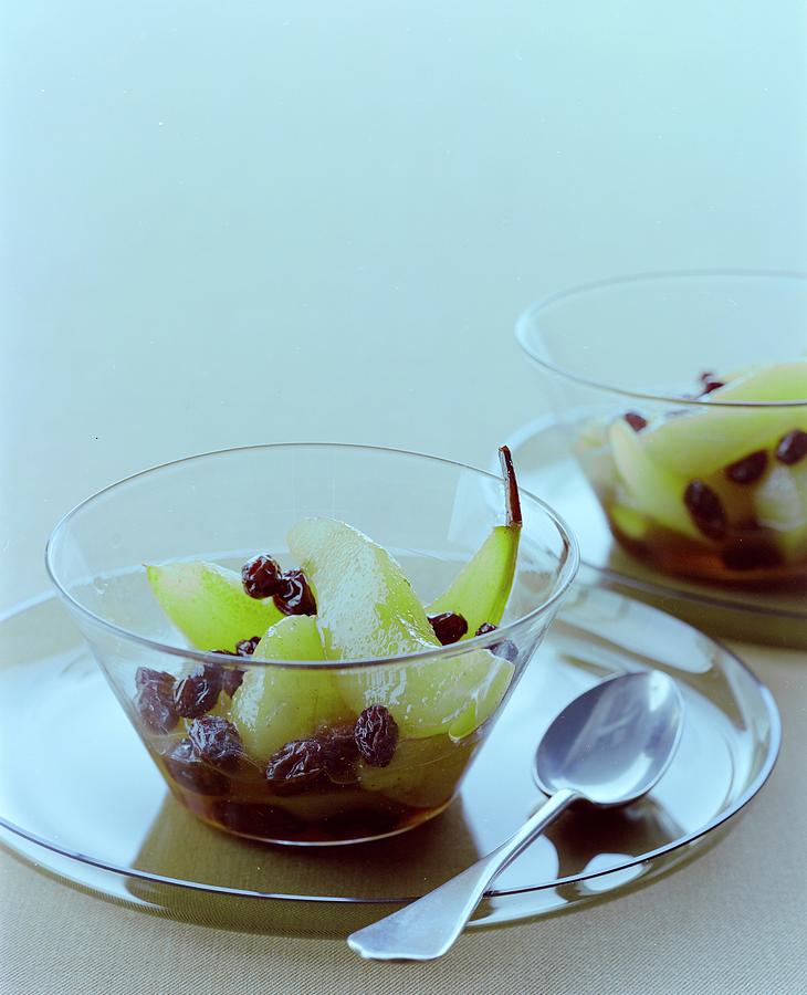 Rum Raisin Poached Pears Photograph by Romulo Yanes