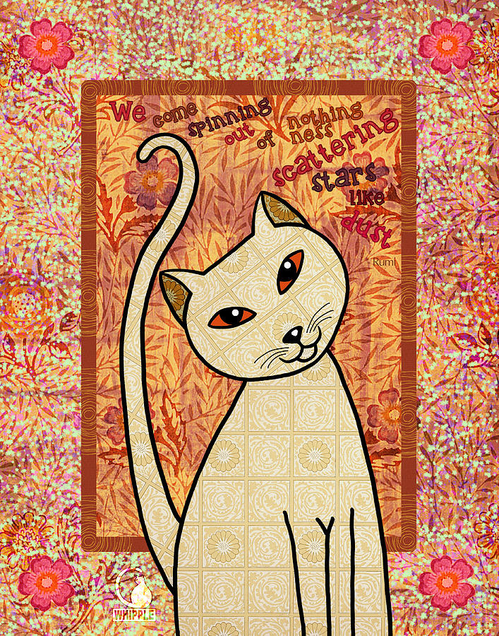 Cat Digital Art - Rumi Cat Stars by Cat Whipple
