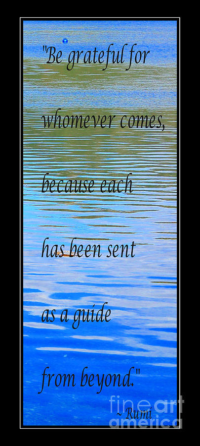 Rumi Quote 2 - Grateful - Guide Photograph by Barbara A Griffin