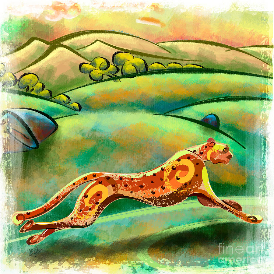 Wildlife Digital Art - Run Cheetah Run by Peter Awax
