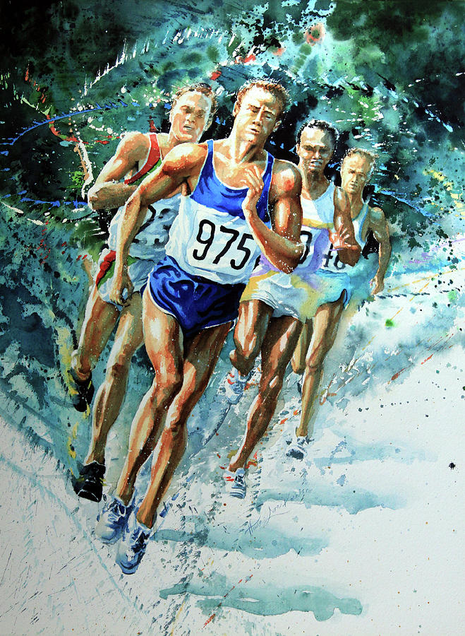 Run For Gold Painting by Hanne Lore Koehler