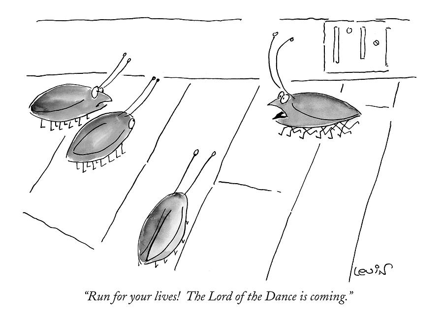 Run For Your Lives!  The Lord Of The Dance Drawing by Arnie Levin