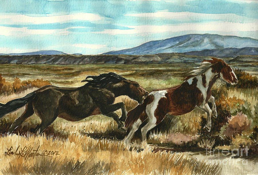 Run Little Horse Painting by Linda L Martin