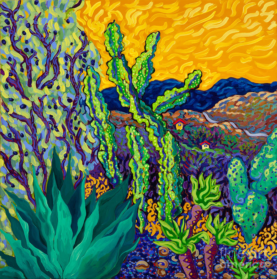 Desert Landscape Painting - Runaway Day by Cathy Carey