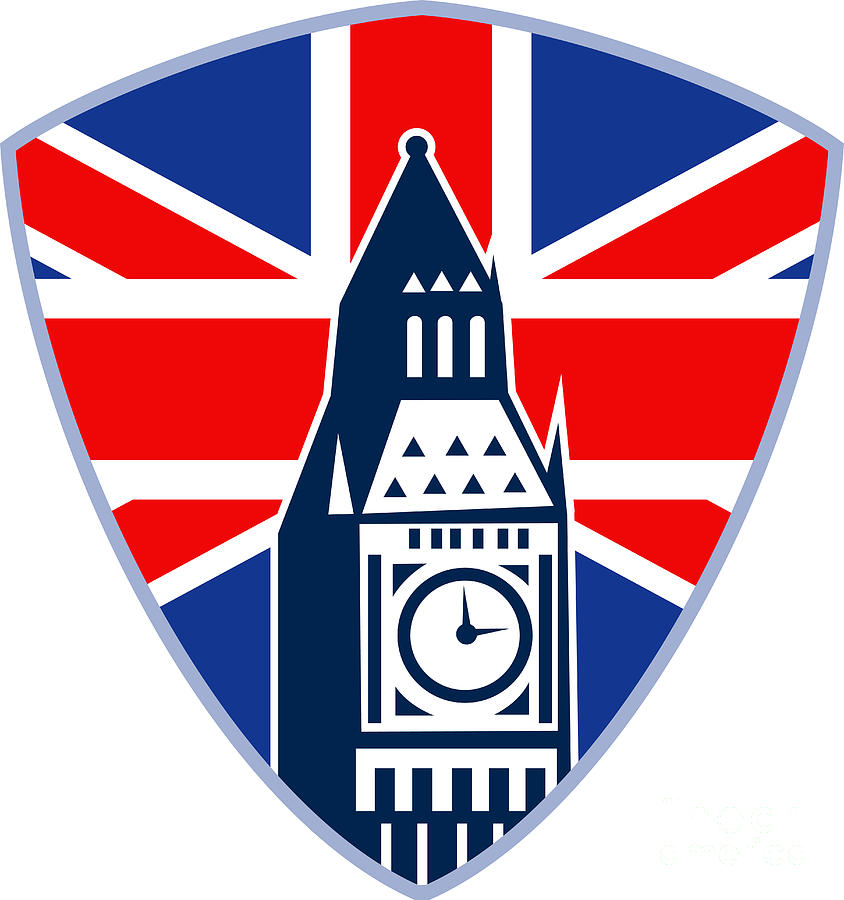 Runner Sprinter Start British Flag Shield Digital Art