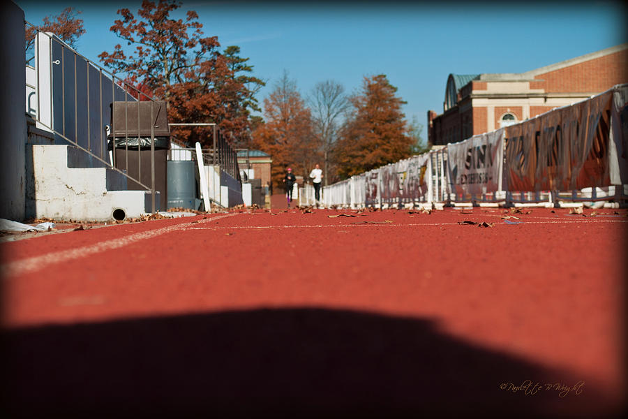 Fall Photograph - Runners - Irwin Belk Track - Davidson College by Paulette B Wright