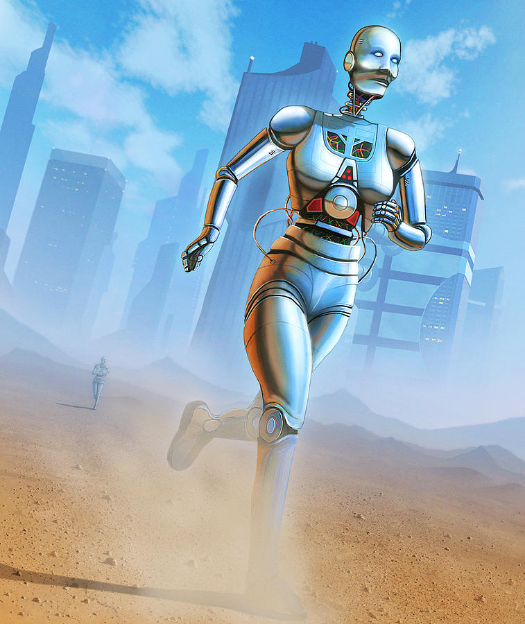 Running Android Photograph by Mark Garlick/science Photo Library