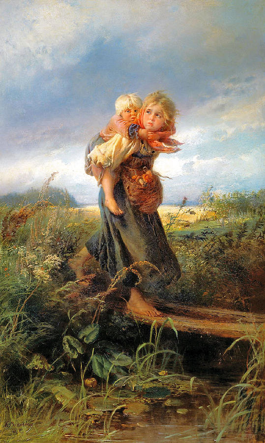 Running Away Form A Thunderstorm Digital Art by Konstantin Makovsky ...