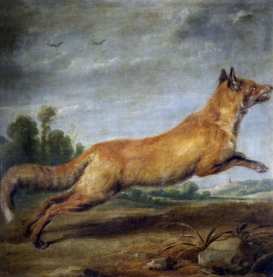 Running Fox Painting by Paul de Vos
