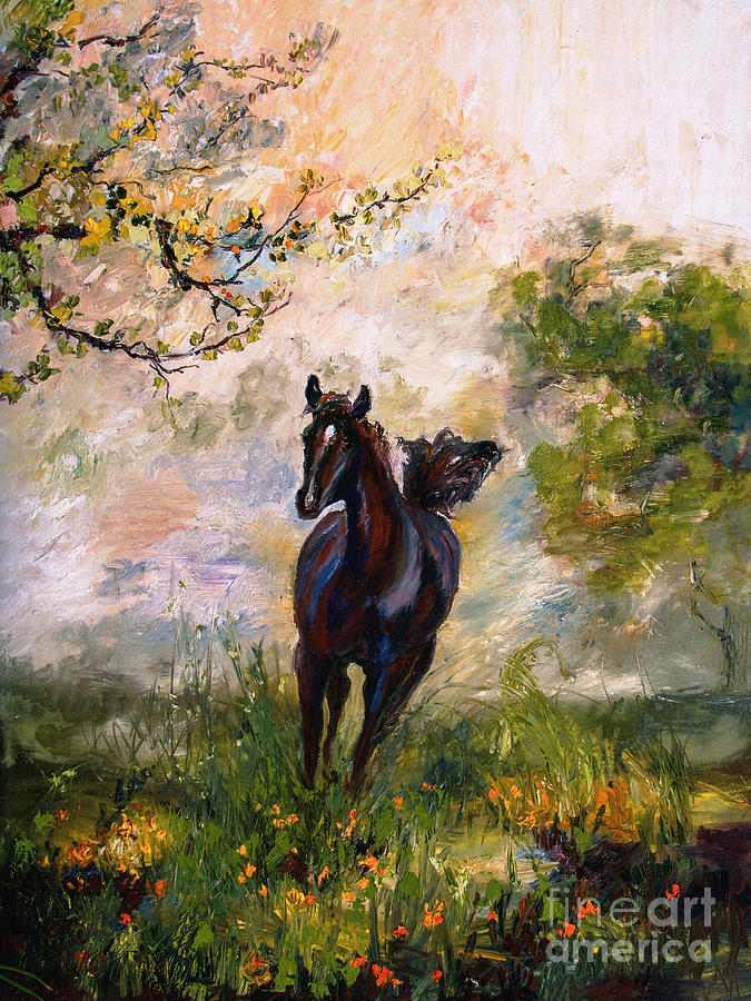 Running Free Horse Painting Painting by Ginette Callaway
