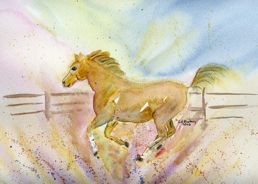 Running Horse Painting by Linda Feinberg