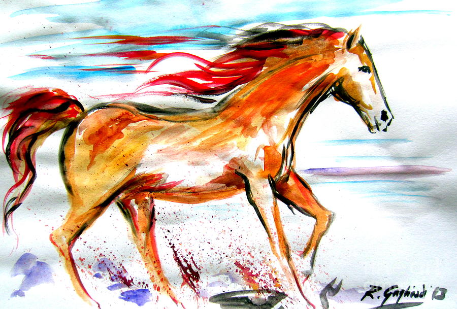 Running horse Painting by Roberto Gagliardi