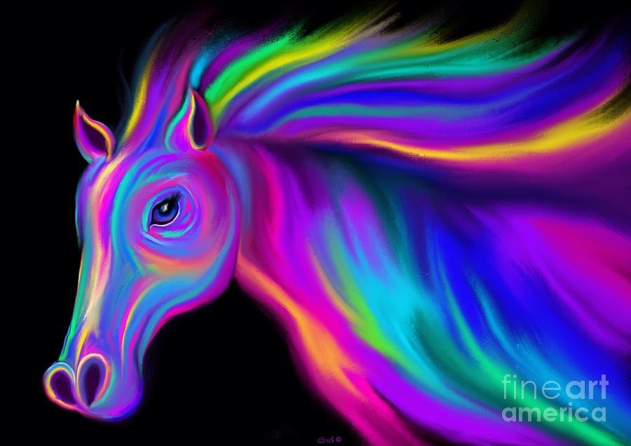 Running Rainbow Stallion2 Painting by Nick Gustafson