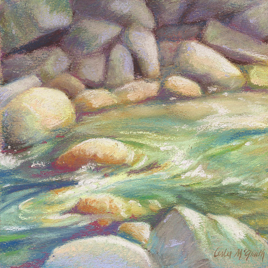 Landscape Painting - Running Stream by Leslie Alfred McGrath