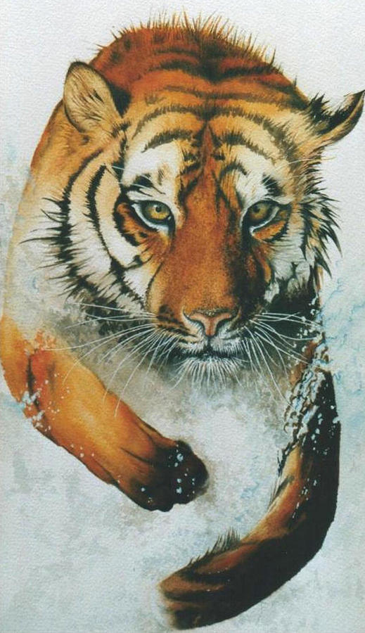 Running Tiger Painting by Alan Pickersgill