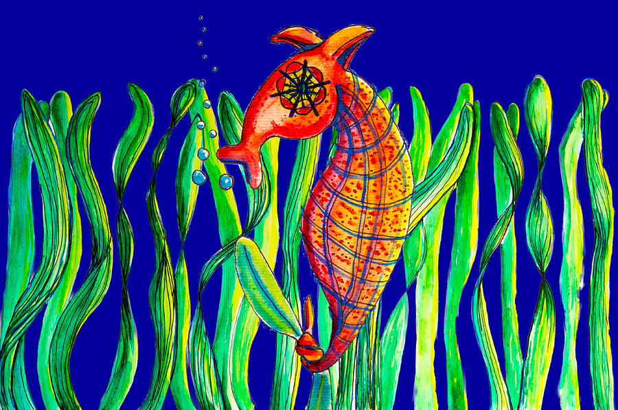Rupert The Seahorse Painting by Kelly Smith