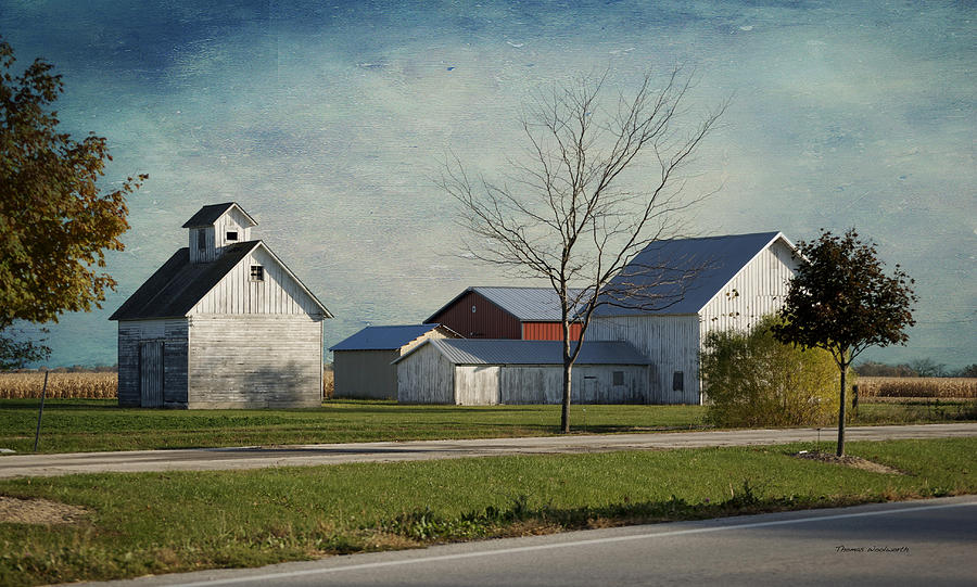 Rural Farm Central IL Textured Sky Photograph by Thomas Woolworth