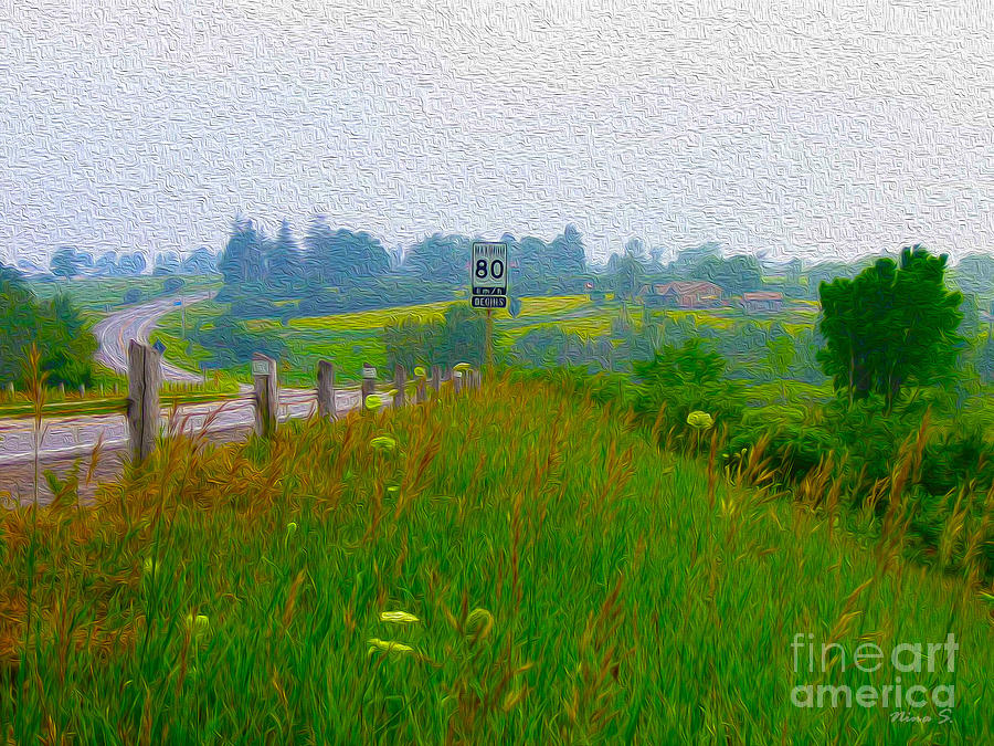 Rural Highway in Oil Paint Photograph by Nina Silver