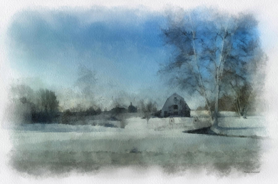 Sunset Photograph - Rural IL Winter Time Around The Barn Photo Art 01 by Thomas Woolworth