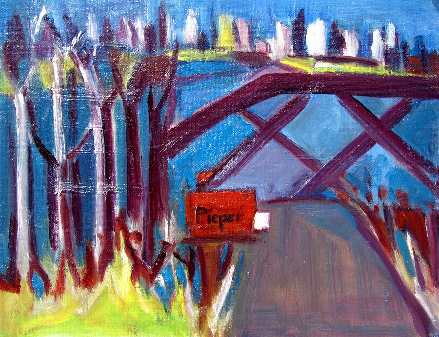 Rural Mailbox with Letter to City Cousin Painting by Betty Pieper