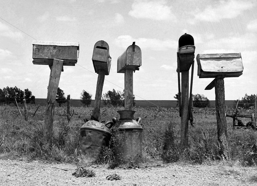 Rural Mailboxes, 1937 Photograph by Science Source