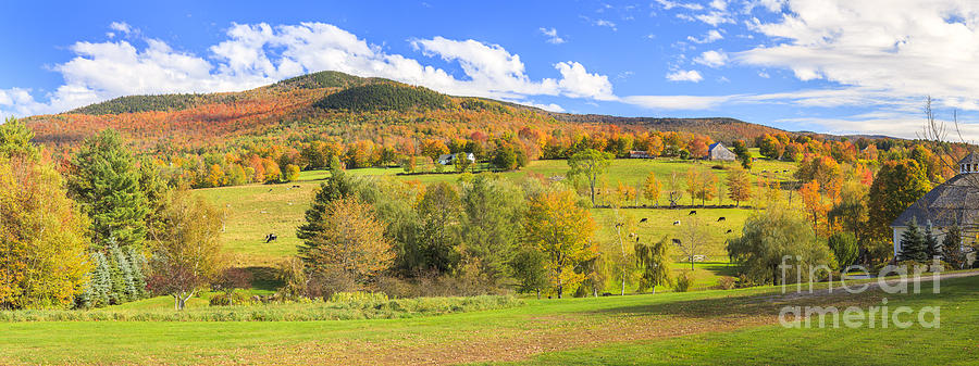 Rural New England Autumn panorama Photograph by Ken Brown