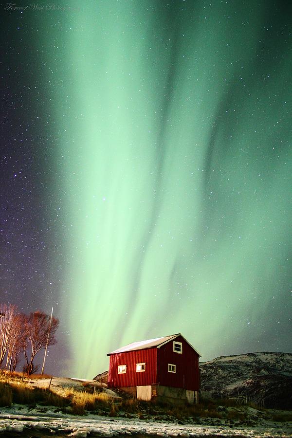 Barn Photograph - Rural Nordic Winter Night by David Broome