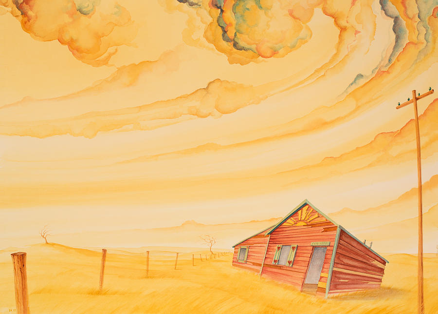 High Plains Painting - Rural Post Office by Scott Kirby