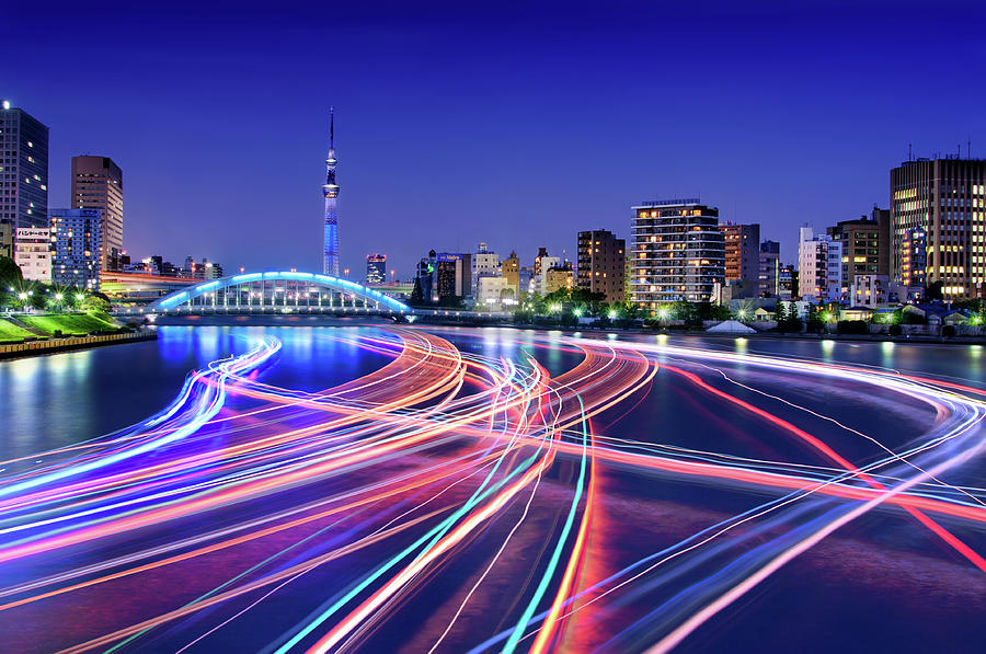 Rush Hour On Tokyos Sumida River Photograph by Image Provided By Duane Walker