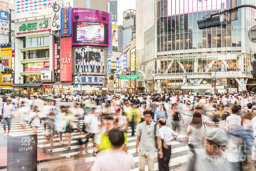Rush in Shibuya Crossing in Tokyo Photograph by Didier Marti