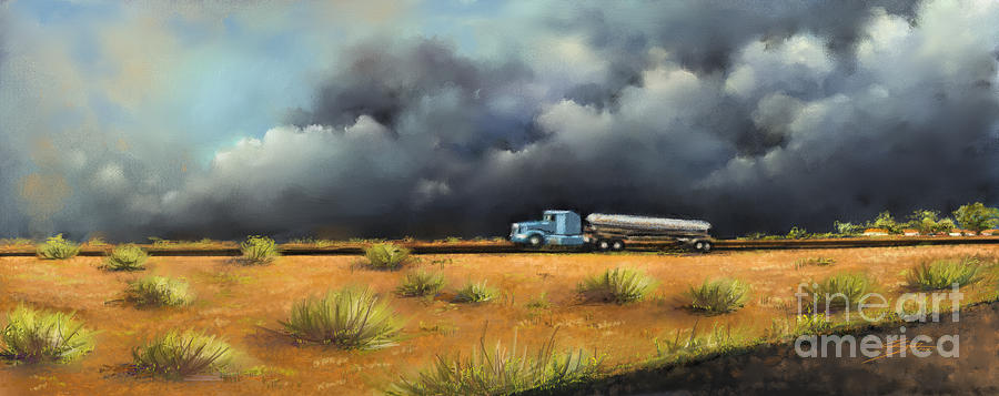 Truck Painting - Rushing Home by Artificium -