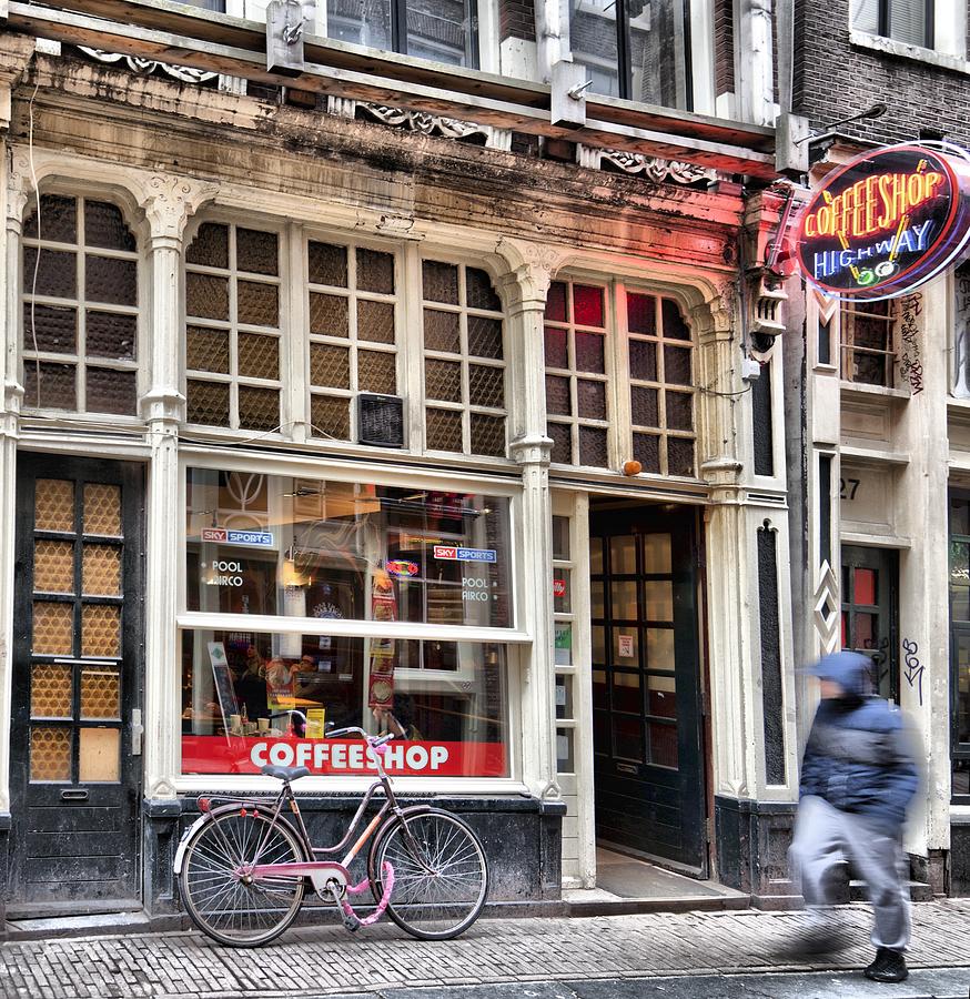 Rushing Past The Amsterdam Kafe, Coffeshop Highway Photograph by Mick Flynn