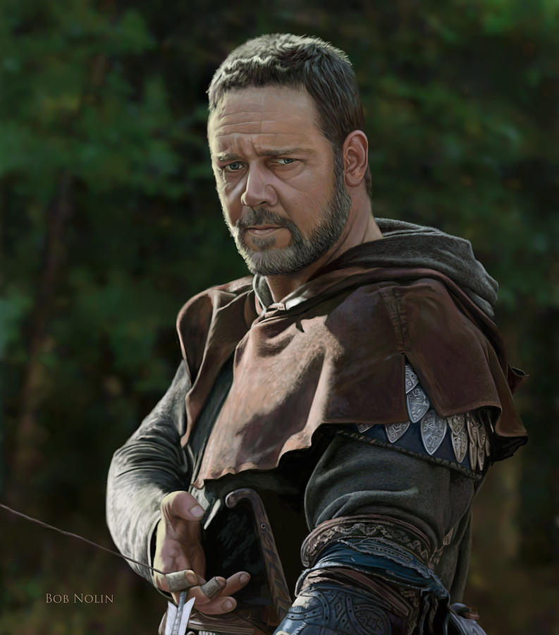 Russell Crowe Digital Art - Russell Crowe as Robin Hood by Bob Nolin